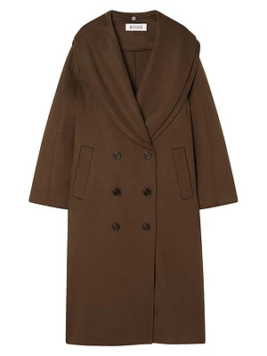 Double-Faced Wool Scarf Coat