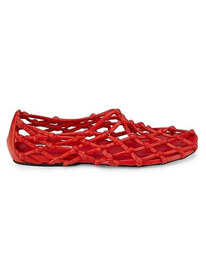 Knotted Leather Ballerina Flats