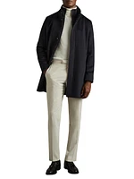Bhule Wool-Blend Stand-Collar Coat