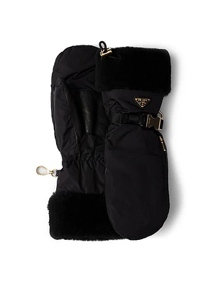 Re-Nylon and Shearling Mittens