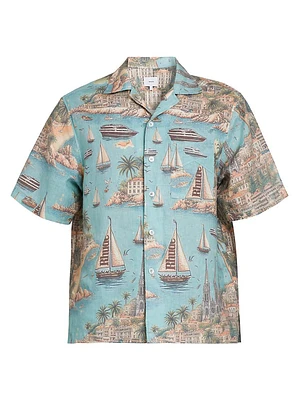 Sailing Map Linen Shirt