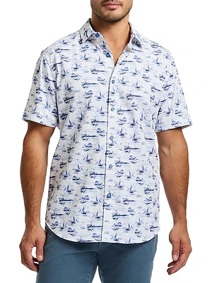 Alboran Printed Button-Front Shirt