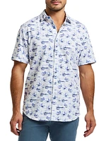 Alboran Printed Button-Front Shirt