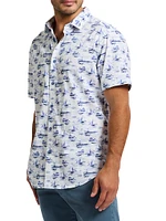 Alboran Printed Button-Front Shirt