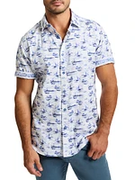 Alboran Printed Button-Front Shirt
