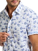 Alboran Printed Button-Front Shirt