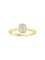 14K Yellow Gold & 0.49 TCW Emerald-Cut Lab-Grown Diamond Solitaire Ring