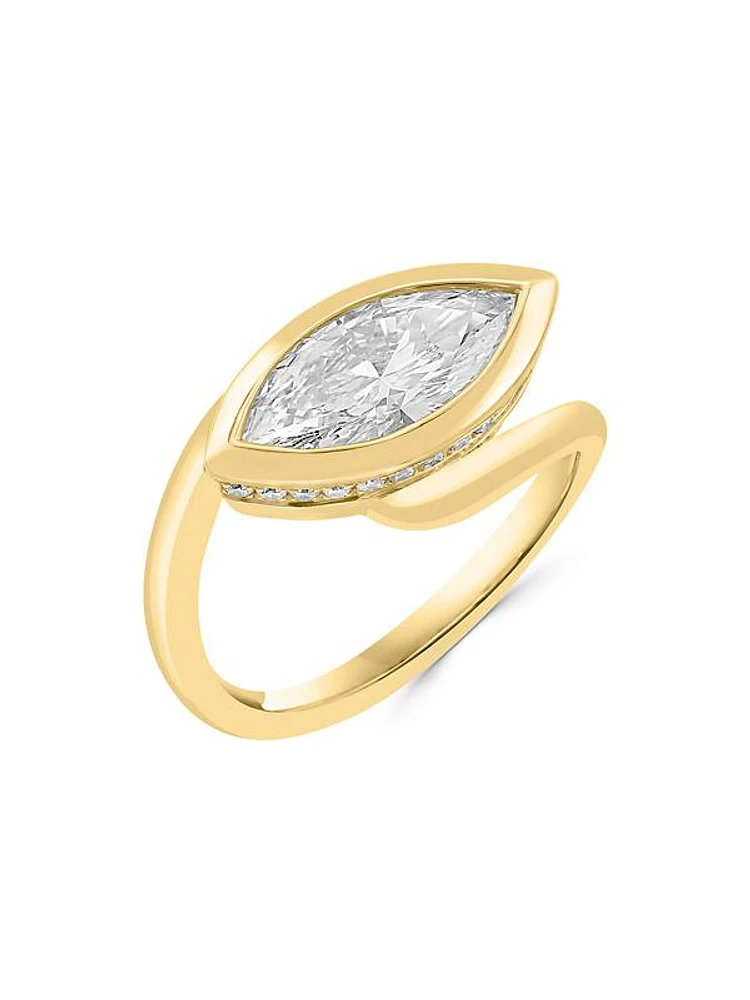 14K Yellow Gold & TCW Lab-Grown Diamond Wraparound Ring