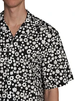 Poppy Fields Print Bowling Shirt