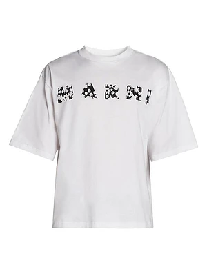 Poppy Fields Printed Logo Cotton T-Shirt