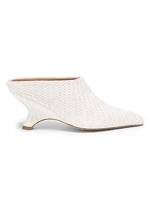 Shadow 75MM Woven Vegan Leather Mules
