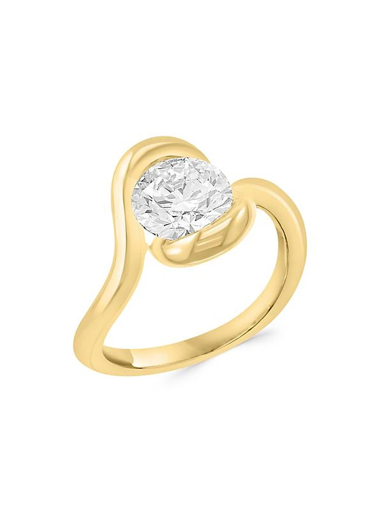 14K Yellow Gold & 1.11 TCW Round Brilliant Lab-Grown Diamond Ring