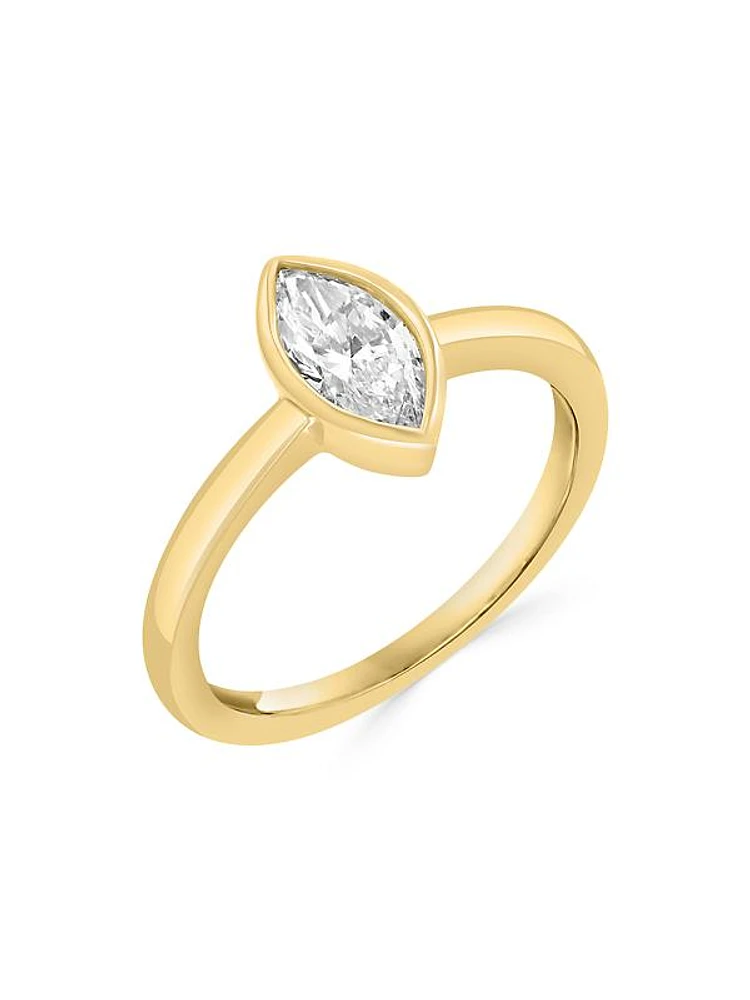 14K Yellow Gold & 0.75 TCW Marquise-Cut Lab-Grown Diamond Solitaire Ring