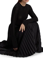 Plissé Sunburst-Pleated Midi-Skirt