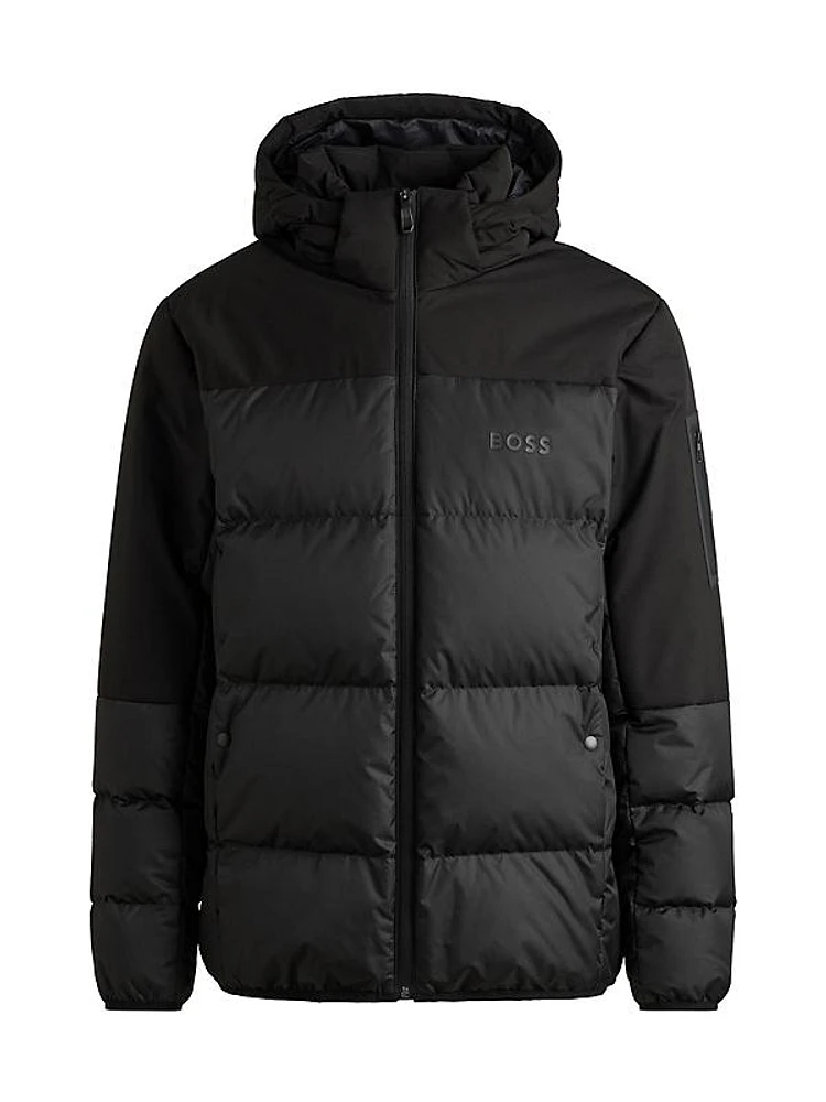 Water-Repellent Down Jacket with Detachable Hood