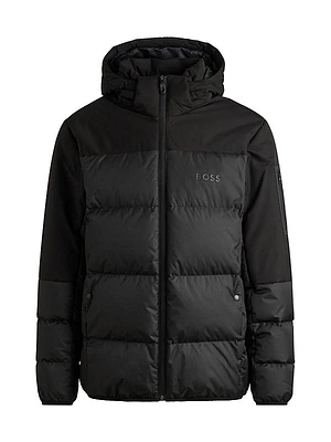 Water-Repellent Down Jacket with Detachable Hood