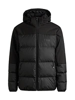 Water-Repellent Down Jacket with Detachable Hood