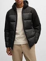 Water-Repellent Down Jacket with Detachable Hood