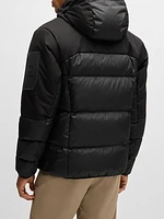 Water-Repellent Down Jacket with Detachable Hood