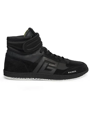 Swan Mid-Top Leather Sneakers