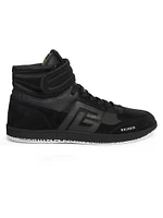 Swan Mid-Top Leather Sneakers