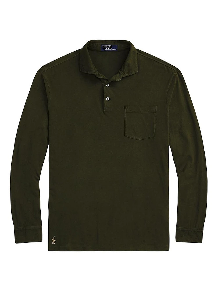 Classic-Fit Sueded Jersey Polo Shirt