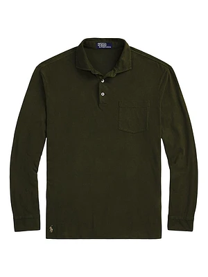 Classic-Fit Sueded Jersey Polo Shirt