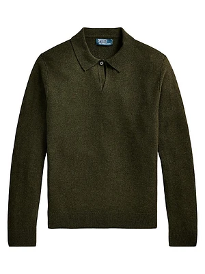 Linen-Cashmere Polo Sweater