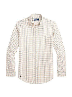 Windowpane Checked Poplin Classic-Fit Shirt