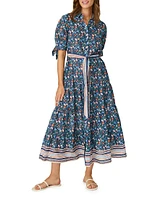 Tiered Button-Front Midi-Dress