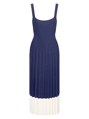 Ellison Two-Tone Pleated Dress