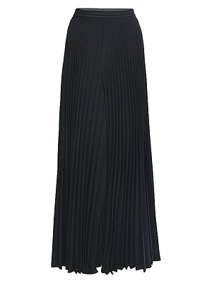 Radial-Pleated Wide-Leg Pants