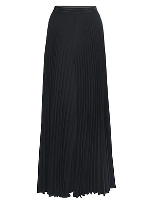 Radial-Pleated Wide-Leg Pants