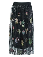Embroidered Sequined & Tulle Skirt
