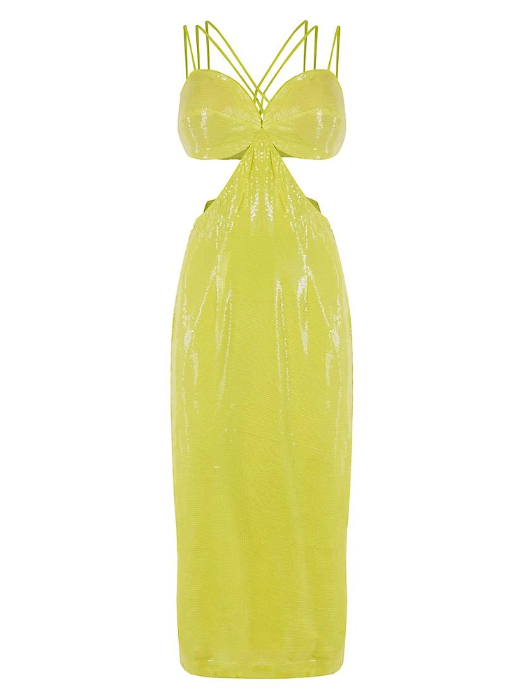 Sequined Strappy Midi-Dress