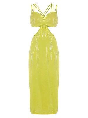 Sequined Strappy Midi-Dress