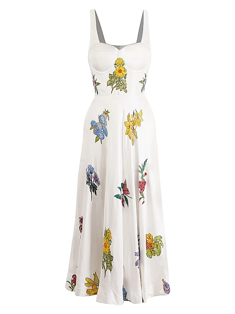 Silk Fit & Flare Corset Dress