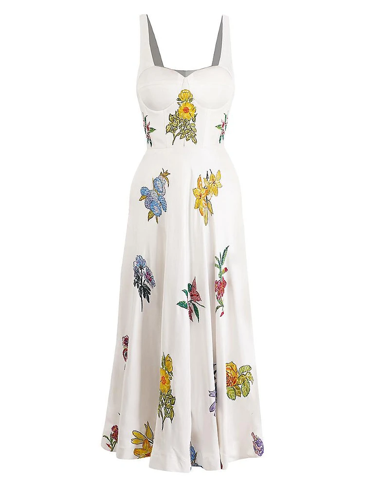 Silk Fit & Flare Corset Dress