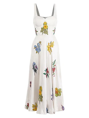 Silk Fit & Flare Corset Dress