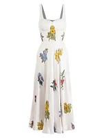Silk Fit & Flare Corset Dress