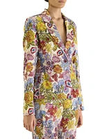 Floral Silk Tailored Blazer