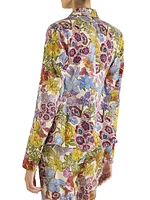 Floral Silk Tailored Blazer