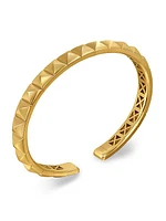 Pyramid Bangle Bracelet in 18K Yellow Gold, 6.5MM