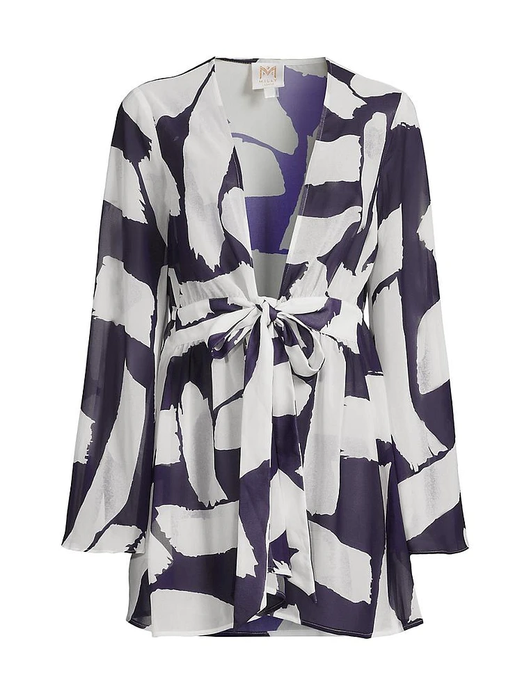 Jessie Brushstroke Chiffon Minidress