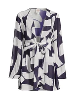 Jessie Brushstroke Chiffon Minidress