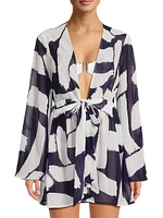 Jessie Brushstroke Chiffon Minidress