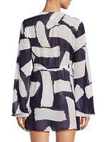Jessie Brushstroke Chiffon Minidress