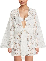 Jessie Eyelet Cotton Cover-Up Minidress