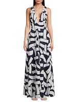 Catarina Brushstroke Poplin Maxi Dress