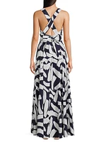 Catarina Brushstroke Poplin Maxi Dress